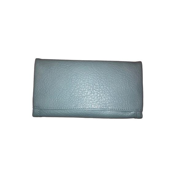 Time‎ and Tru Teal w Gold Accent Farrah Flap Front Soft Wallet NWT - Picture 2 of 7